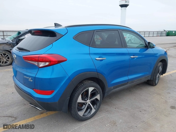 2016 Hyundai Tucson Eco with VIN KM8J3CA28GU041357, listed as a IAAI auction lot 41661997 with 87,000 mi miles. Bid and sale history available at carsss.com. Image 4.