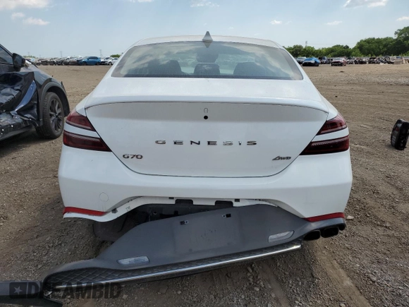 2023 Genesis G70 2.0T with VIN KMTG34TA9PU123771, listed as a Copart auction lot 62946065 with 43,171 mi miles and Salvage title. Bid and sale history available at DreamBid. Image 6.