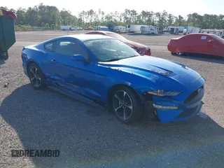 2020 Ford Mustang EcoBoost with VIN 1FA6P8THXL5129382, listed as a IAAI auction lot 39268667 with 18,517 mi miles. Bid and sale history available at carsss.com. Image 1.
