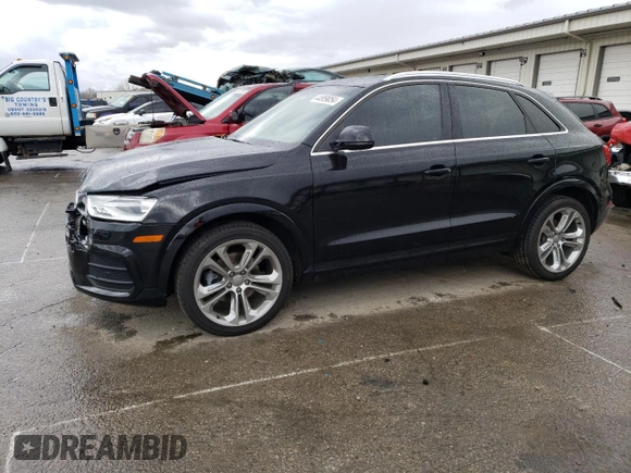 2017 Audi Q3 Premium Plus with VIN WA1JCCFS5HR007386, listed as a Copart auction lot 44959054 with 89,305 mi miles and Salvage title. Bid and sale history available at DreamBid. Image 1.