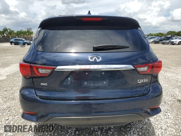 2020 Infiniti QX60 Luxe with VIN 5N1DL0MM9LC538281, listed as a Copart auction lot 65628914 with 130,337 mi miles and Non repairable. Bid and sale history available at DreamBid. Image 6.
