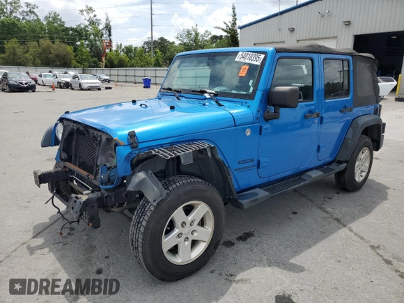 2015 Jeep Wrangler Unlimited Willys Wheeler with VIN 1C4BJWDG4FL611656, listed as a Copart auction lot 54010395 with 129,797 mi miles and Salvage Title. Bid and sale history available at DreamBid. Image 1.