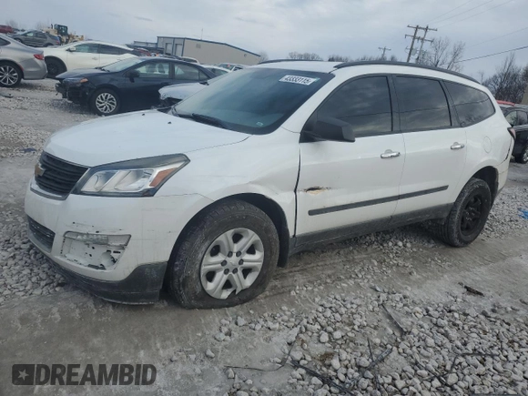 2016 Chevrolet Traverse LS with VIN 1GNKRFED6GJ333845, listed as a Copart auction lot 43333115 with 133,481 mi miles and Clean Title. Bid and sale history available at carsss.com. Image 1.