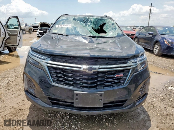 2023 Chevrolet Equinox RS with VIN 3GNAXMEG4PL230724, listed as a Copart auction lot 58936695 with 31,984 mi miles and Salvage title. Bid and sale history available at DreamBid. Image 5.