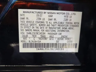 2008 Nissan Altima 3.5 SE with VIN 1N4BL21E28C140184, listed as a IAAI auction lot 41979848 with 146,107 mi miles. Bid and sale history available at carsss.com. Image 9.