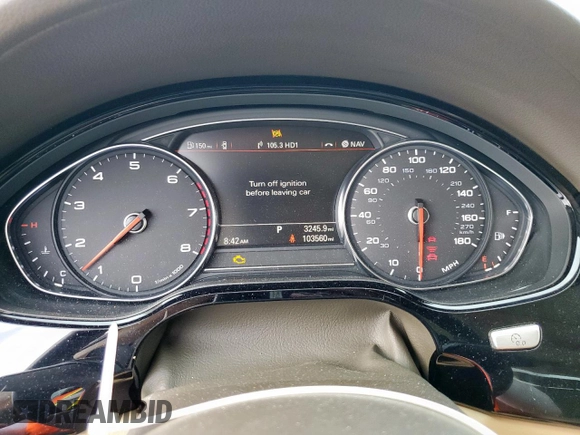 2014 Audi A8 3.0T with VIN WAURGAFD1EN013057, listed as a Copart auction lot 61161595 with 103,560 mi miles and Salvage title. Bid and sale history available at DreamBid. Image 9.