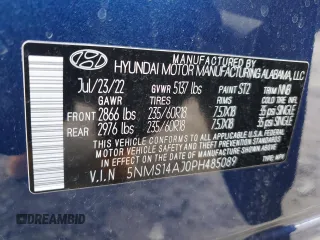 2023 Hyundai Santa Fe SE with VIN 5NMS14AJ0PH485089, listed as a Copart auction lot 52774855 with 23,840 mi miles and Salvage title. Bid and sale history available at DreamBid. Image 13.