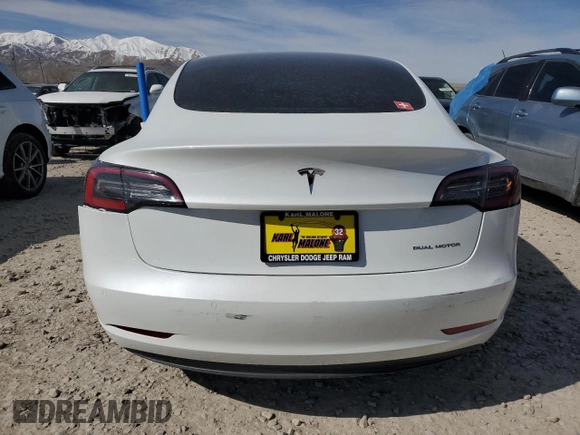 2022 Tesla Model 3 Long Range with VIN 5YJ3E1EB4NF317528, listed as a Copart auction lot 48573565 with 30,541 mi miles and Salvage Title. Bid and sale history available at carsss.com. Image 6.