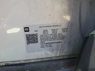 2022 Chevrolet Bolt EV 1LT with VIN 1G1FW6S00N4100861, listed as a Copart auction lot 52568135 with 42,220 mi miles and Salvage title. Bid and sale history available at DreamBid. Image 12.