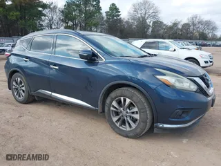 2015 Nissan Murano SL with VIN 5N1AZ2MH6FN221180, listed as a IAAI auction lot 41505930 with 125,896 mi miles. Bid and sale history available at carsss.com. Image 1.