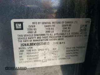 2013 Chevrolet Equinox LS z VIN 2GNALBEK5D6234513, wystawiony jako Copart lot #55753765 z przebiegiem 170 679 mil mil oraz Czysty tytuł • Clean title. Historia ofert i sprzedaży dostępna na DreamBid. Obrazek 13.
