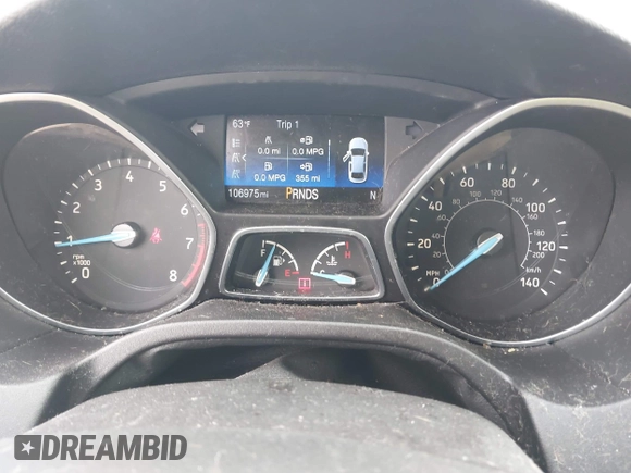 2016 Ford Focus SE with VIN 1FADP3F20GL228831, listed as a IAAI auction lot 42115033 with 106,975 mi miles. Bid and sale history available at carsss.com. Image 7.