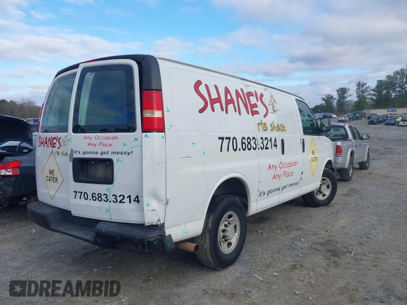 2008 Chevrolet Express Cargo Van with VIN 1GCGG25C381100754, listed as a IAAI auction lot 41739374 with 149,448 mi miles. Bid and sale history available at carsss.com. Image 4.