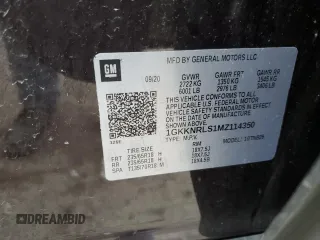 2021 GMC Acadia SLE with VIN 1GKKNRLS1MZ114350, listed as a Copart auction lot 47606685 with 78,538 mi miles and Salvage title. Bid and sale history available at DreamBid. Image 14.