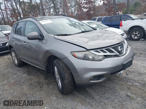 2012 Nissan Murano S with VIN JN8AZ1MW9CW220533, listed as a IAAI auction lot 41492825 with 150,409 mi miles. Bid and sale history available at carsss.com. Image 1.