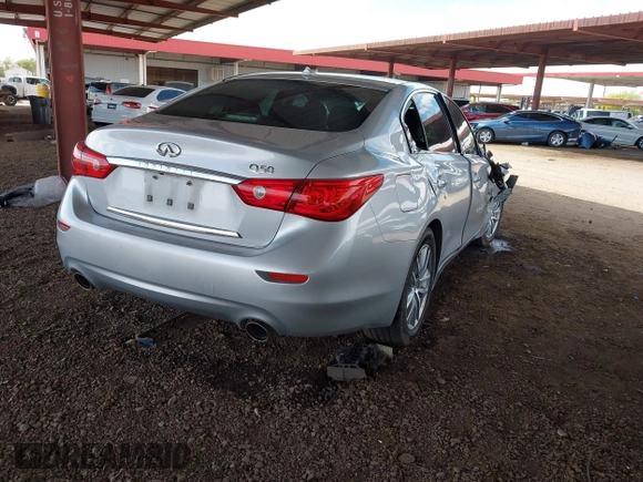 2015 Infiniti Q50 Premium with VIN JN1BV7AP9FM333610, listed as a IAAI auction lot 42029779 with 168,740 mi miles. Bid and sale history available at carsss.com. Image 4.