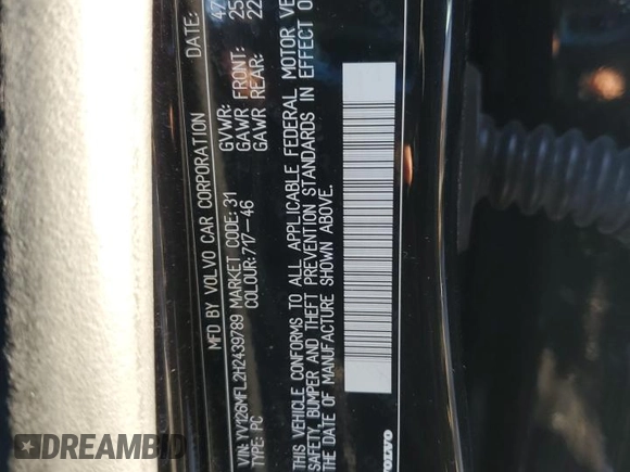 2017 Volvo S60 Dynamic with VIN YV126MFL2H2439789, listed as a Copart auction lot 87197874 with 78,035 mi miles and Salvage Title. Bid and sale history available at carsss.com. Image 12.
