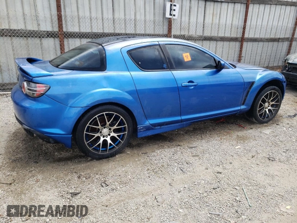 2005 Mazda RX-8 with VIN JM1FE173450144529, listed as a Copart auction lot 56769284 with 0 mi miles and Salvage Title. Bid and sale history available at carsss.com. Image 3.