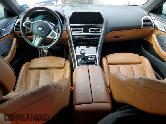2019 BMW 8 Series M850i xDrive with VIN WBAFY4C54KBX29575, listed as a Copart auction lot 71558594 with 37,627 mi miles and Salvage title. Bid and sale history available at DreamBid. Image 8.