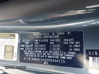 2024 Kia Carnival EX with VIN KNDNC5H30R6434115, listed as a IAAI auction lot 41696493 with 5,782 mi miles. Bid and sale history available at carsss.com. Image 9.