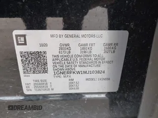 2021 Chevrolet Traverse LS z VIN 1GNERFKW1MJ103824, wystawiony jako IAAI lot #40975072 z przebiegiem 110 013 mil mil oraz . Historia ofert i sprzedaży dostępna na DreamBid. Obrazek 9.