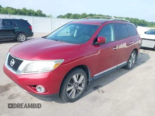 2013 Nissan Pathfinder Platinum with VIN 5N1AR2MM7DC687710, listed as a IAAI auction lot 42772536 with 225,369 mi miles and . Bid and sale history available at DreamBid. Image 2.