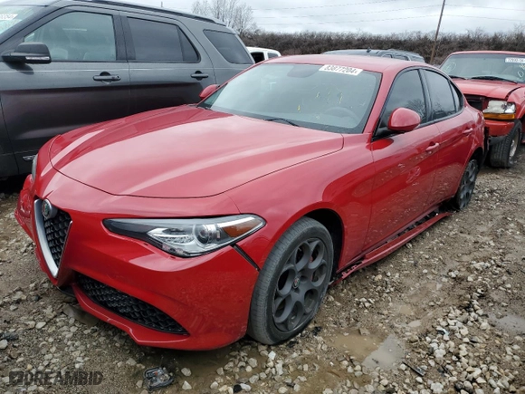 2019 Alfa Romeo Giulia with VIN ZARFANAN7K7603364, listed as a Copart auction lot 83877204 with 0 mi miles and Clean Title. Bid and sale history available at carsss.com. Image 1.