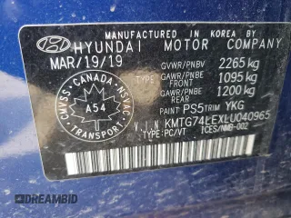 2020 Genesis G70 Advanced with VIN KMTG74LEXLU040965, listed as a Copart auction lot 55056995 with 128,300 mi miles and Salvage Title. Bid and sale history available at DreamBid. Image 12.