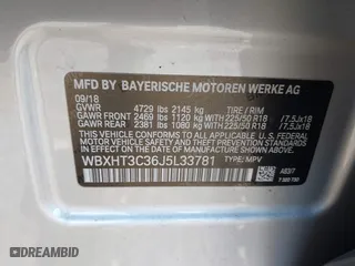 2018 BMW X1 xDrive28i with VIN WBXHT3C36J5L33781, listed as a IAAI auction lot 41497360 with 61,251 mi miles. Bid and sale history available at carsss.com. Image 9.