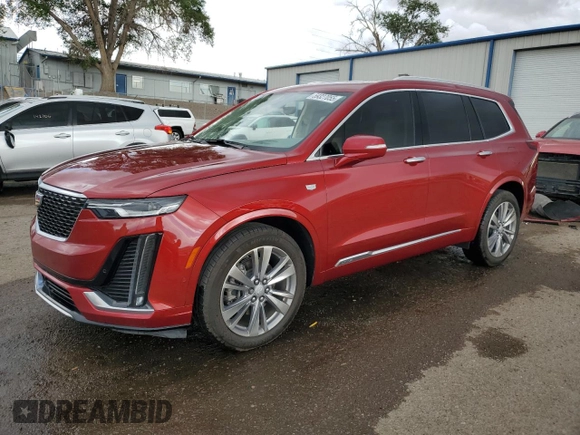 2024 Cadillac XT6 FWD Premium Luxury with VIN 1GYKPCRS1RZ700168, listed as a Copart auction lot 59327055 with 21,001 mi miles and Salvage title. Bid and sale history available at DreamBid. Image 1.
