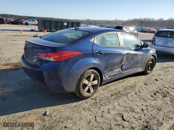 2013 Hyundai Elantra GLS PZEV with VIN KMHDH4AE8DU766273, listed as a Copart auction lot 44061105 with 127,349 mi miles and Salvage Title. Bid and sale history available at carsss.com. Image 3.