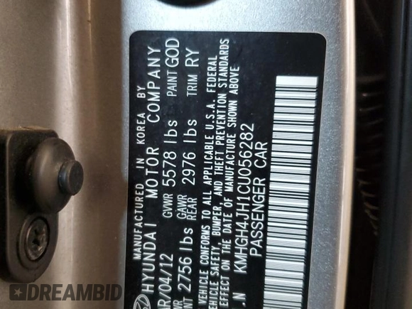 2012 Hyundai Equus Ultimate с VIN KMHGH4JH1CU056282, выставлен на аукционе Copart как лот 65996595 с пробегом 109 914 миль миль и Чистый • Clean title. История ставок и продаж доступна на DreamBid. Изображение 12.