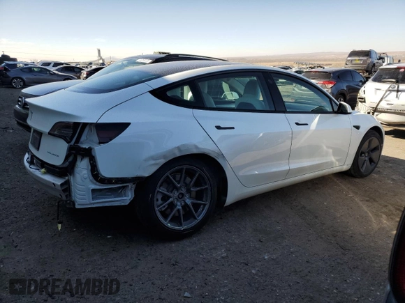 2022 Tesla Model 3 Long Range with VIN 5YJ3E1EB4NF249277, listed as a Copart auction lot 45952725 with Not Provided miles and Salvage Title. Bid and sale history available at DreamBid. Image 3.