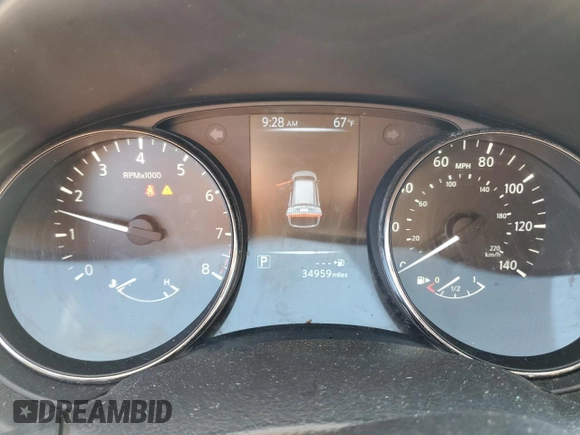 2017 Nissan Rogue SV with VIN JN8AT2MT5HW405487, listed as a Copart auction lot 52342335 with 34,959 mi miles and Salvage Title. Bid and sale history available at carsss.com. Image 9.