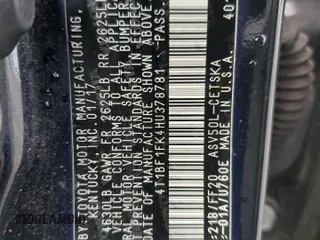 2017 Toyota Camry XLE with VIN 4T1BF1FK4HU378781, listed as a Copart auction lot 50584645 with 145,013 mi miles and Salvage Title. Bid and sale history available at carsss.com. Image 12.