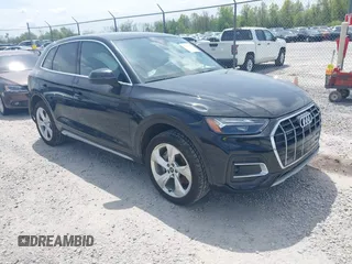 2021 Audi Q5 Premium Plus with VIN WA1BAAFY7M2024762, listed as a IAAI auction lot 42090408 with 58,082 mi miles and . Bid and sale history available at DreamBid. Image 1.