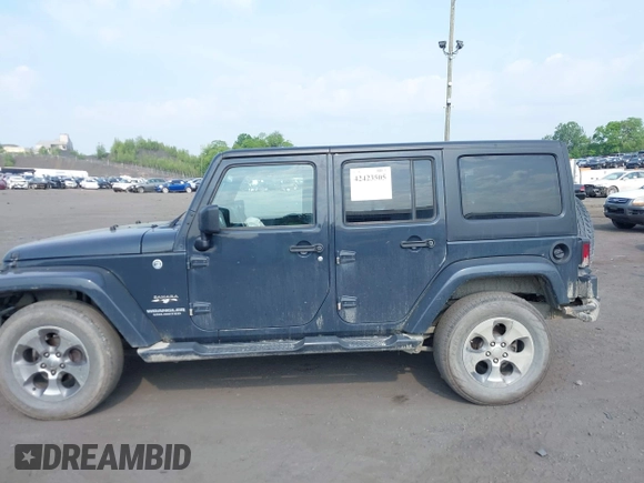 2017 Jeep Wrangler Unlimited Sahara with VIN 1C4BJWEG4HL518945, listed as a IAAI auction lot 42423505 with 155,828 mi miles and . Bid and sale history available at DreamBid. Image 14.