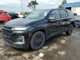 2023 Chevrolet Traverse RS z VIN 1GNEVJKW9PJ144432, wystawiony jako Copart lot #55529075 z przebiegiem 31 590 mil mil oraz Szkoda całkowita • Salvage title. Historia ofert i sprzedaży dostępna na DreamBid. Obrazek 1.