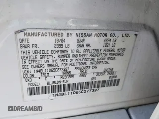 2005 Nissan Altima SE-R with VIN 1N4BL11D65C277397, listed as a IAAI auction lot 42299085 with 150,295 mi miles and . Bid and sale history available at DreamBid. Image 9.