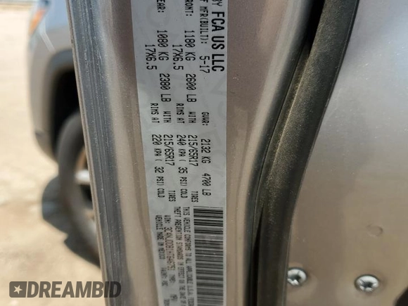 2017 Jeep Compass Trailhawk with VIN 3C4NJDDB1HT646751, listed as a Copart auction lot 62583555 with 99,974 mi miles and Salvage title. Bid and sale history available at DreamBid. Image 12.