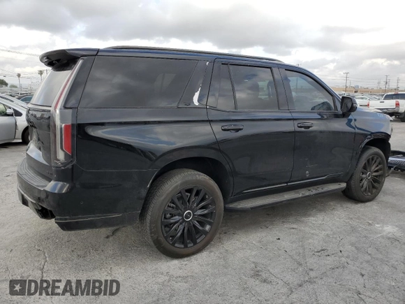 2023 Cadillac Escalade 4WD Premium Luxury with VIN 1GYS4BKL5PR388049, listed as a Copart auction lot 54626395 with 28,152 mi miles and Salvage title. Bid and sale history available at DreamBid. Image 3.