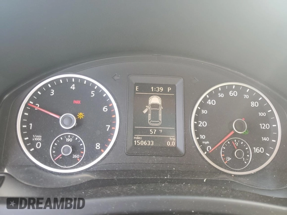 2012 Volkswagen Tiguan SE with VIN WVGAV7AX6CW555896, listed as a Copart auction lot 46454225 with 150,633 mi miles and Salvage Title. Bid and sale history available at DreamBid. Image 9.
