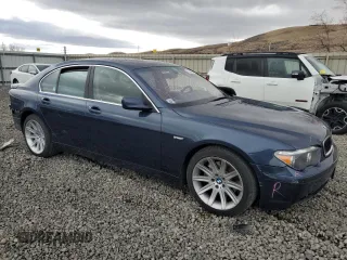 2003 BMW 7 Series 745i with VIN WBAGL63443DP62958, listed as a Copart auction lot 43346805 with 76,468 mi miles and Salvage title. Bid and sale history available at DreamBid. Image 4.