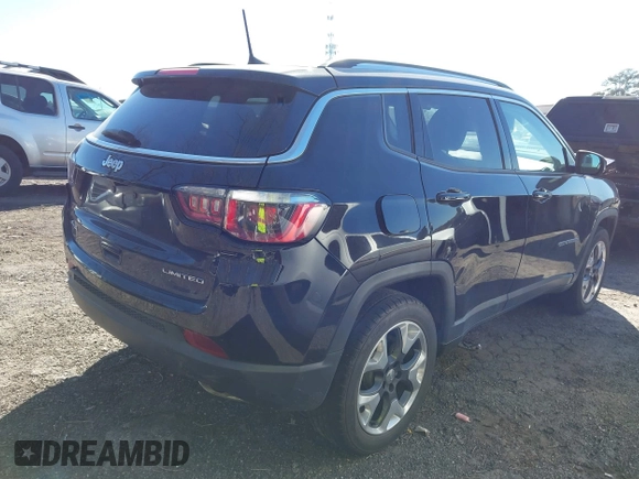 2018 Jeep Compass Limited with VIN 3C4NJDCB1JT397147, listed as a IAAI auction lot 41853649 with 122,672 mi miles. Bid and sale history available at carsss.com. Image 4.