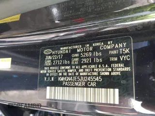 2018 Genesis G80 3.8L with VIN KMHGN4JE5JU245545, listed as a IAAI auction lot 41413528 with 65,707 mi miles. Bid and sale history available at carsss.com. Image 9.