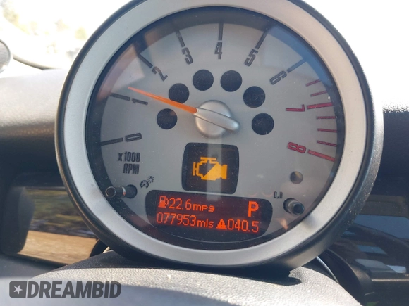 2010 MINI Hardtop S with VIN WMWMF7C55ATZ71881, listed as a IAAI auction lot 41893555 with 77,953 mi miles and . Bid and sale history available at DreamBid. Image 7.