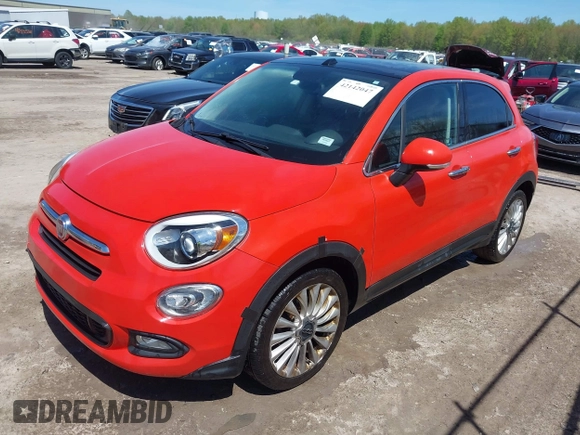 2016 FIAT 500X Lounge z VIN ZFBCFXDT5GP383186, wystawiony jako IAAI lot #42142047 z przebiegiem 163 900 mil mil oraz . Historia ofert i sprzedaży dostępna na DreamBid. Obrazek 2.
