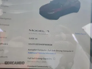 2025 Tesla Model 3 Long Range с VIN 5YJ3E1EA6SF908026, выставлен на аукционе Copart как лот 52297095 с пробегом 3 635 миль миль и Списание • Salvage title. История ставок и продаж доступна на DreamBid. Изображение 9.