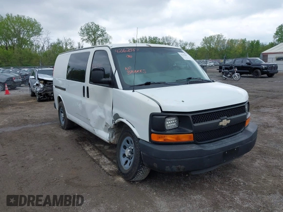 2010 Chevrolet Express Cargo with VIN 1GCUGADX0A1162118, listed as a IAAI auction lot 42162387 with 239,238 mi miles and . Bid and sale history available at DreamBid. Image 1.