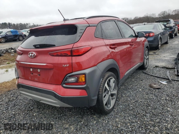 2018 Hyundai Kona Limited with VIN KM8K33A55JU078663, listed as a Copart auction lot 38127423 with 30,648 mi miles. Bid and sale history available at carsss.com. Image 3.
